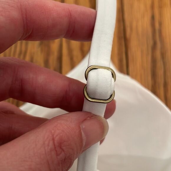 Andie bikini Set Santorini Top 90s High Waisted Bottom White size L NWT - Picture 6 of 14